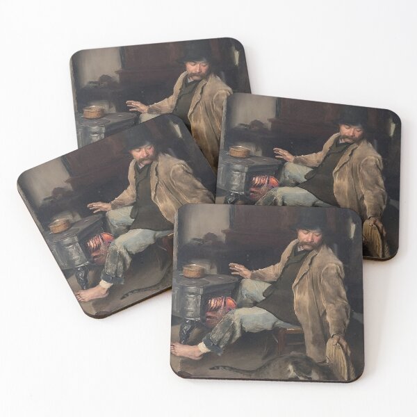 Item preview, Man and His Cat Near the Stove designed and sold by tomorrowsart.