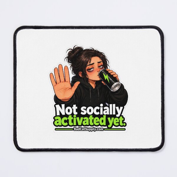 Item preview, Not Socially Activated Introvert Caffeine Humor designed and sold by BadCatSupply.