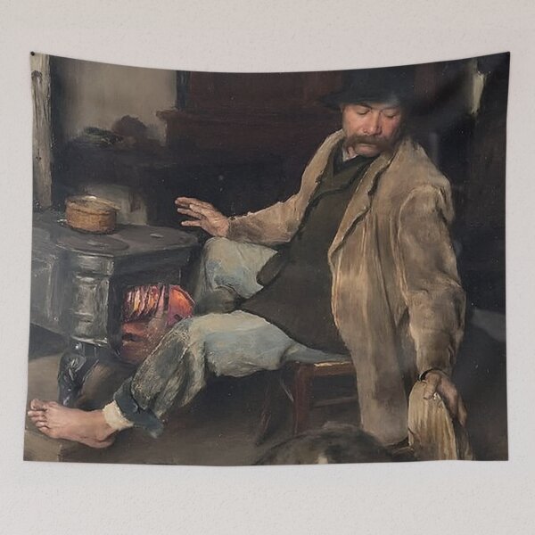 Item preview, Man and His Cat Near the Stove designed and sold by tomorrowsart.