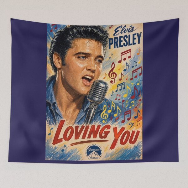 Item preview, ​Elvis Presley Loving You 1957 Vintage Movie Poster Retro Art designed and sold by ElvisVintagePosters.