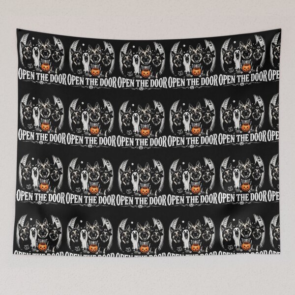 Item preview, Open The Door German Shepherd Dog Halloween Pumpkin designed and sold by snailslowdance.