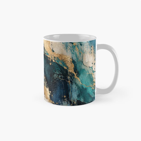 Item preview, Teal Blue Gold Luxury Abstract Marble designed and sold by RetroPop23.