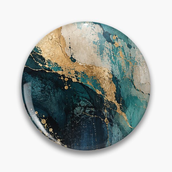 Item preview, Teal Blue Gold Luxury Abstract Marble designed and sold by RetroPop23.