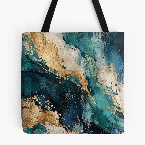 Item preview, Teal Blue Gold Luxury Abstract Marble designed and sold by RetroPop23.