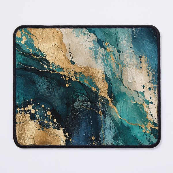 Item preview, Teal Blue Gold Luxury Abstract Marble designed and sold by RetroPop23.