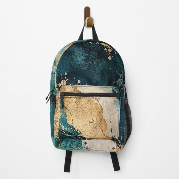 Item preview, Teal Blue Gold Luxury Abstract Marble designed and sold by RetroPop23.