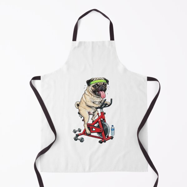 Item preview, Pug Dog on Stationary Bike - Funny Illustration of a Pug Doing Indoor Cycling and Cardio designed and sold by fastansic.
