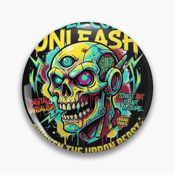 Item preview, Rebel Code Unleash - Cyberpunk Graffiti Skull designed and sold by rich-moda.