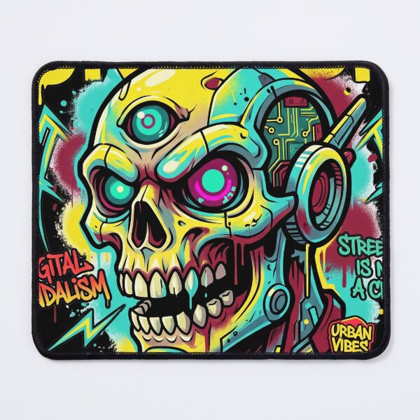 Item preview, Rebel Code Unleash - Cyberpunk Graffiti Skull designed and sold by rich-moda.