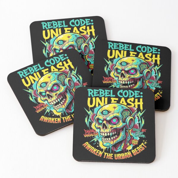 Item preview, Rebel Code Unleash - Cyberpunk Graffiti Skull designed and sold by rich-moda.
