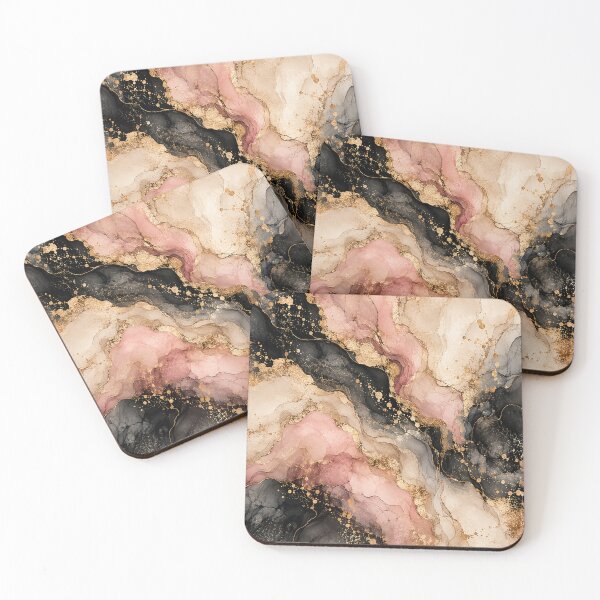 Item preview, Blush Pink Black Gold Luxury Marble designed and sold by RetroPop23.