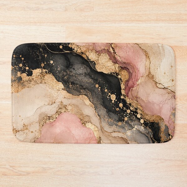 Item preview, Blush Pink Black Gold Luxury Marble designed and sold by RetroPop23.