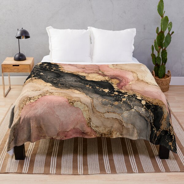 Item preview, Blush Pink Black Gold Luxury Marble designed and sold by RetroPop23.