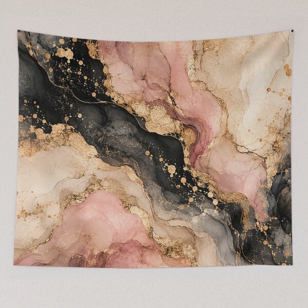 Item preview, Blush Pink Black Gold Luxury Marble designed and sold by RetroPop23.