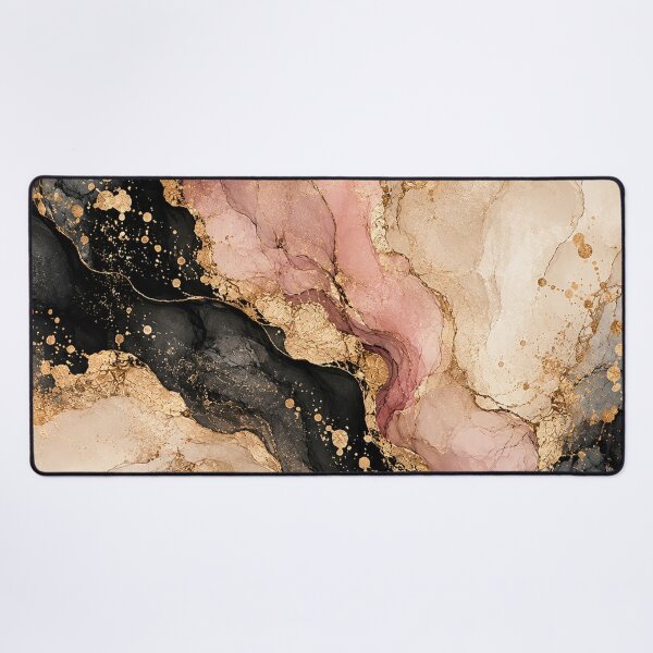 Item preview, Blush Pink Black Gold Luxury Marble designed and sold by RetroPop23.