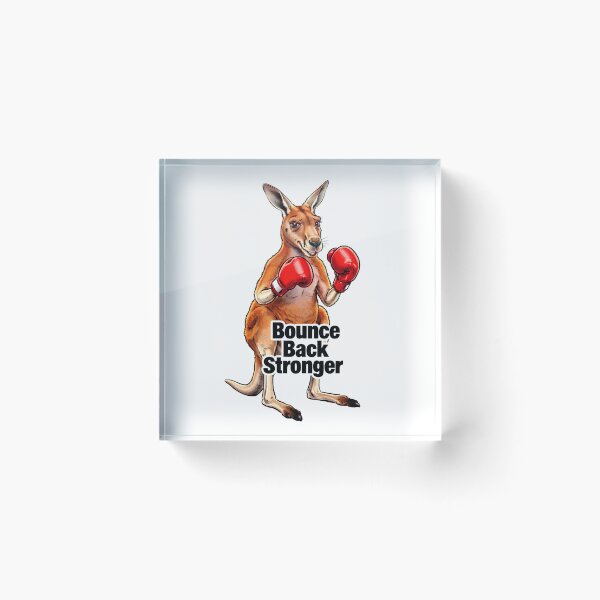 Item preview, Boxing Kangaroo "Bounce Back Stronger" - Motivational Illustration of a Kangaroo with Boxing Gloves designed and sold by fastansic.