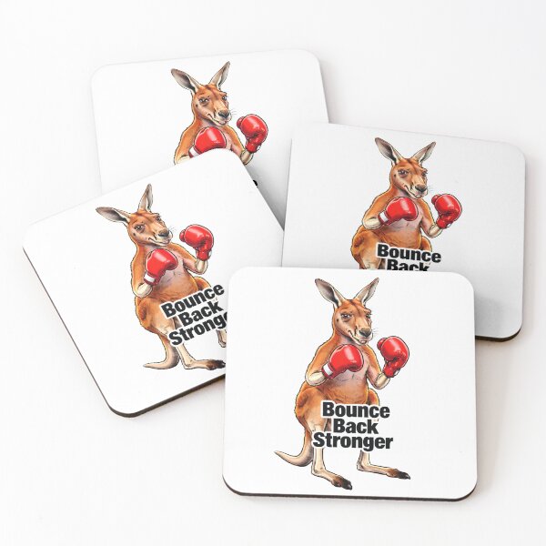 Item preview, Boxing Kangaroo "Bounce Back Stronger" - Motivational Illustration of a Kangaroo with Boxing Gloves designed and sold by fastansic.