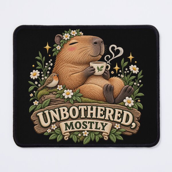 Item preview, Cute Capybara Tea Design – Unbothered Mostly Cozy Cottagecore Art designed and sold by Emoji Emblems.