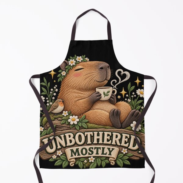 Item preview, Cute Capybara Tea Design – Unbothered Mostly Cozy Cottagecore Art designed and sold by Emoji Emblems.
