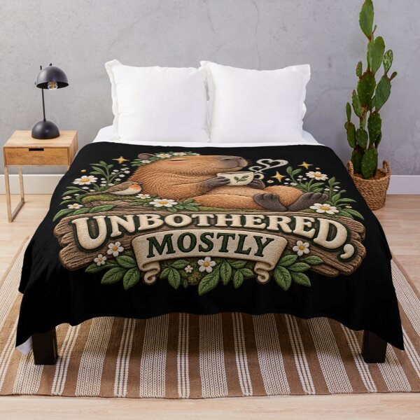 Item preview, Cute Capybara Tea Design – Unbothered Mostly Cozy Cottagecore Art designed and sold by Emoji Emblems.