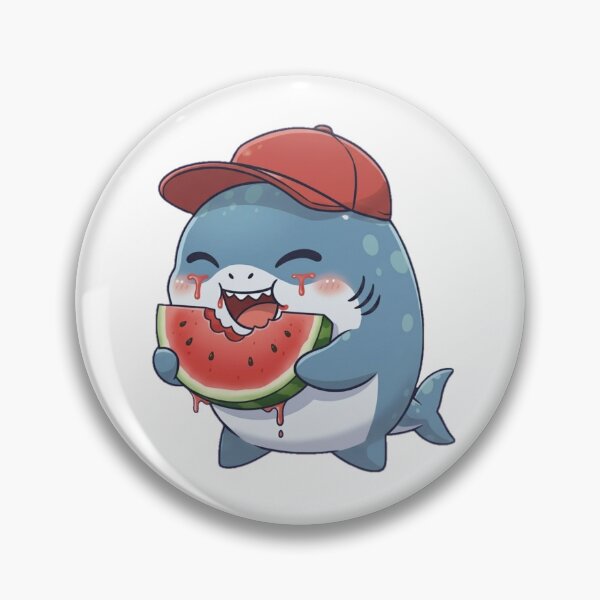 Item preview, Cute Chibi Watermelon Shark designed and sold by Nature's Chibis.