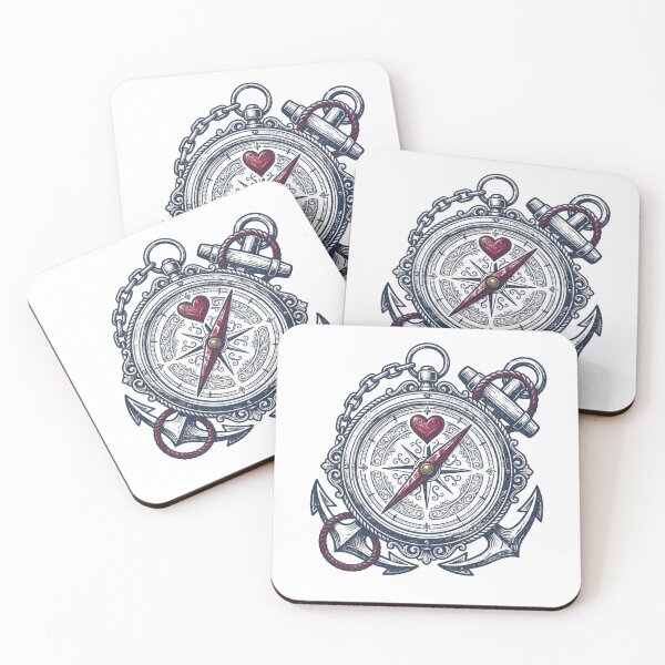 Item preview, Nautical Compass Heart And Anchors designed and sold by Sanan Israyilli.
