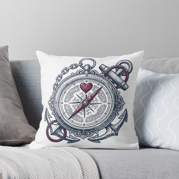 Item preview, Nautical Compass Heart And Anchors designed and sold by Sanan Israyilli.
