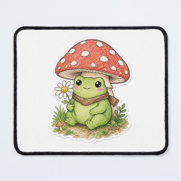 Item preview, Cute Frog Under Toadstool Mushroom designed and sold by Meemana.