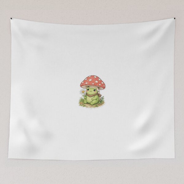Item preview, Cute Frog Under Toadstool Mushroom designed and sold by Meemana.