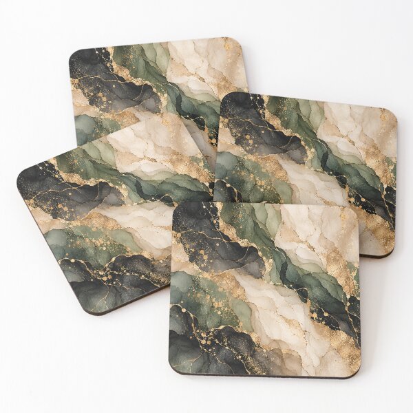 Item preview, Emerald Green Gold Luxury Abstract Marble designed and sold by RetroPop23.