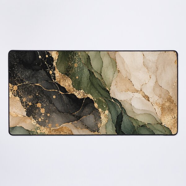 Item preview, Emerald Green Gold Luxury Abstract Marble designed and sold by RetroPop23.