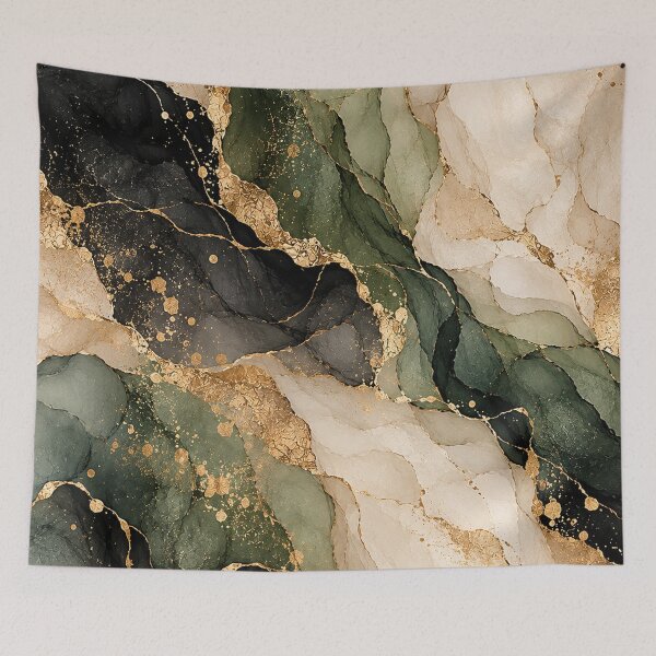 Item preview, Emerald Green Gold Luxury Abstract Marble designed and sold by RetroPop23.