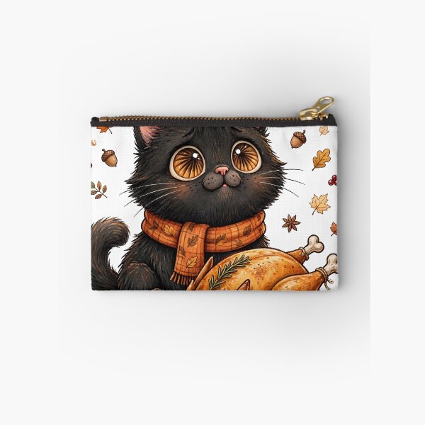 Item preview, Just One Bite? | Funny Thanksgiving Black Cat and Turkey designed and sold by HexAndHearth.