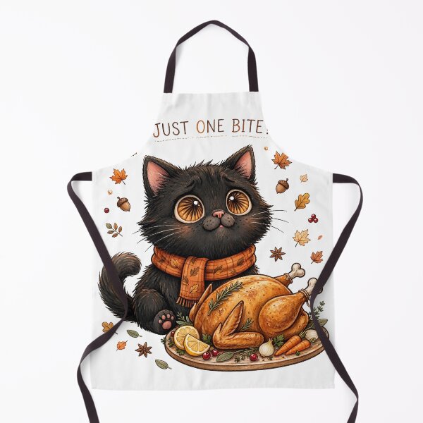 Item preview, Just One Bite? | Funny Thanksgiving Black Cat and Turkey designed and sold by HexAndHearth.