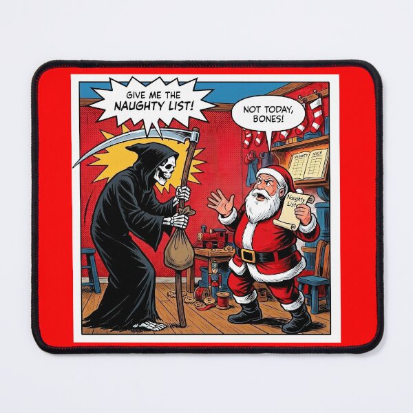 Item preview, Grim Reaper Naughty List Christmas Horror Humor designed and sold by BadCatSupply.