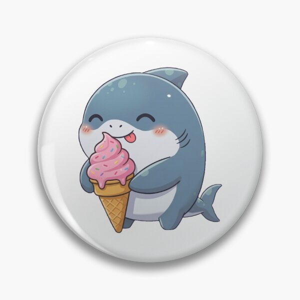 Item preview, Cute Ice Cream Shark designed and sold by Nature's Chibis.