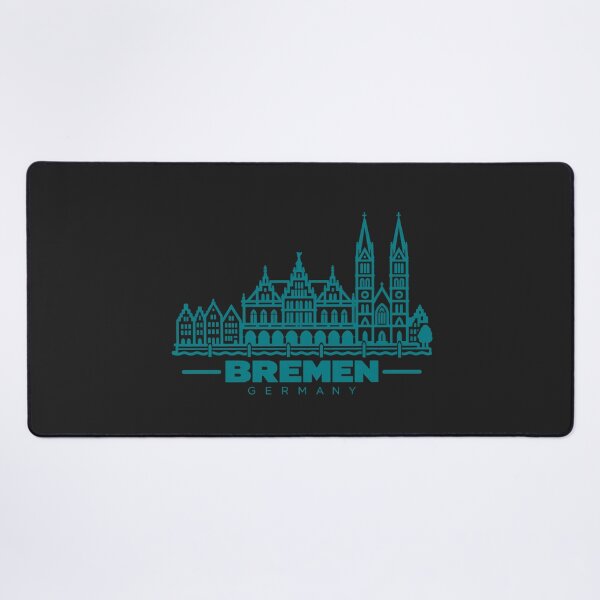 Artikelvorschau, Bremen Deutschland Linienkunst-Skyline-Poster entworfen und verkauft von CMYKStudio.