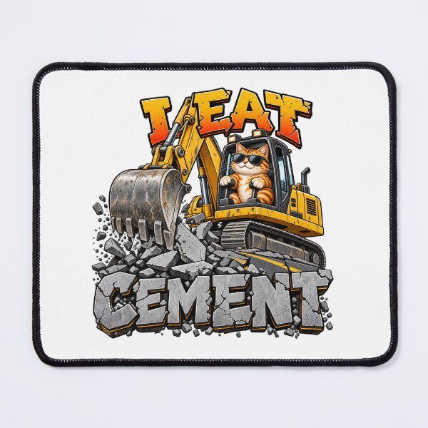Item preview, I Eat Cement Cat – Funny Gen Z Meme Digger designed and sold by BigfeetLittlepaws.