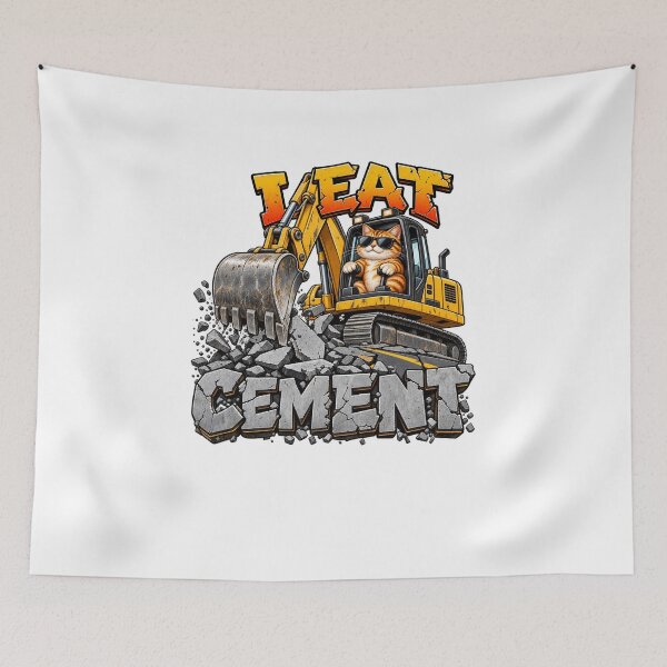 Item preview, I Eat Cement Cat – Funny Gen Z Meme Digger designed and sold by BigfeetLittlepaws.