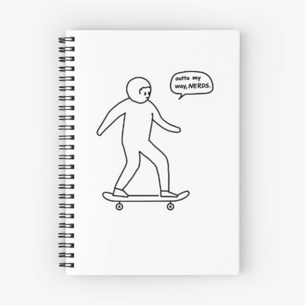 Item preview, Outta My Way, Nerds! - Funny Skateboard Doodle designed and sold by PrintWavePro.