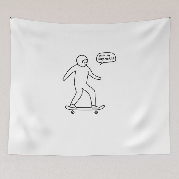 Item preview, Outta My Way, Nerds! - Funny Skateboard Doodle designed and sold by PrintWavePro.