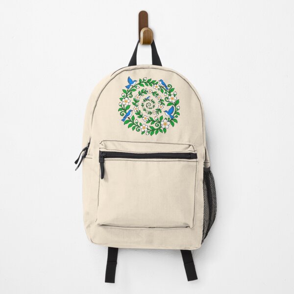 Item preview, Bluebird Garden Spiral – Floral Botanical Nature Design designed and sold by American Fieldmark Studio.