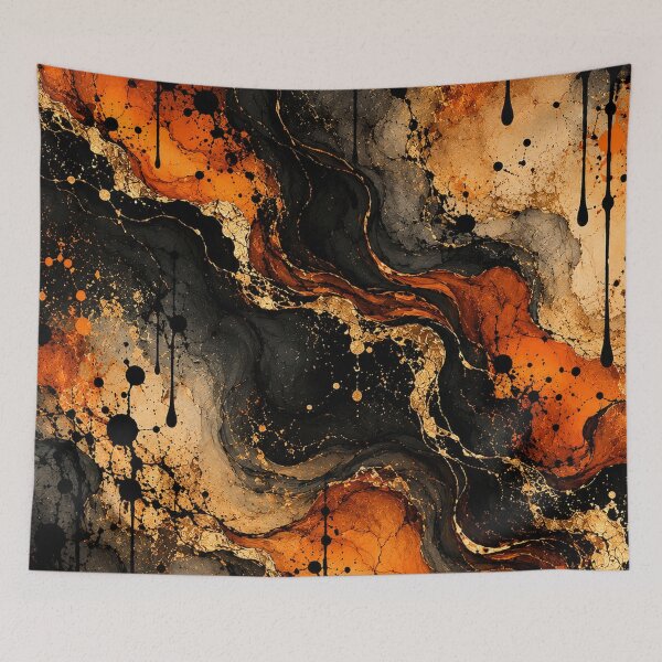 Item preview, Halloween Orange Black Grunge Abstract designed and sold by RetroPop23.