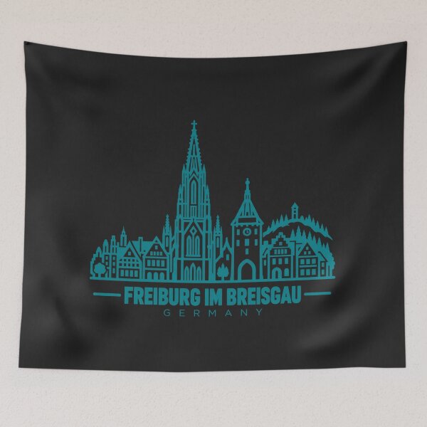 Item preview, Freiburg im Breisgau Germany Line Art Landmark Poster designed and sold by CMYKStudio.