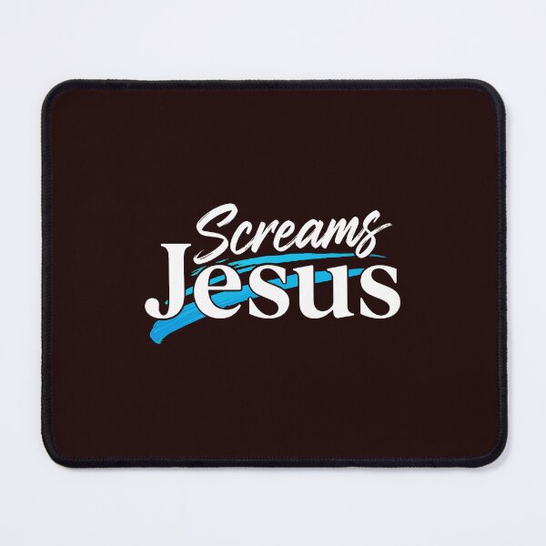 Item preview, Screams Jesus Bold Blue Brushstroke Statement designed and sold by Doublettadraw.