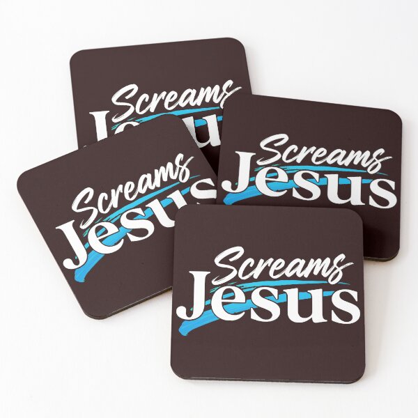 Item preview, Screams Jesus Bold Blue Brushstroke Statement designed and sold by Doublettadraw.