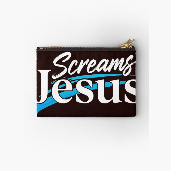 Item preview, Screams Jesus Bold Blue Brushstroke Statement designed and sold by Doublettadraw.