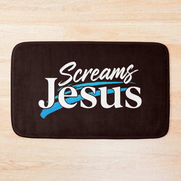 Item preview, Screams Jesus Bold Blue Brushstroke Statement designed and sold by Doublettadraw.