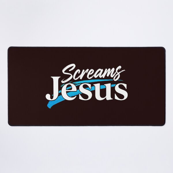 Item preview, Screams Jesus Bold Blue Brushstroke Statement designed and sold by Doublettadraw.