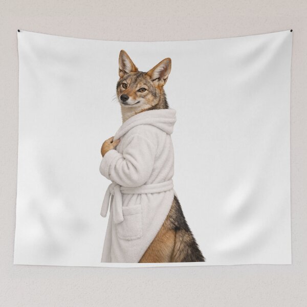 Item preview, Jackal Fluffy Bathrobe designed and sold by Sillytoe.